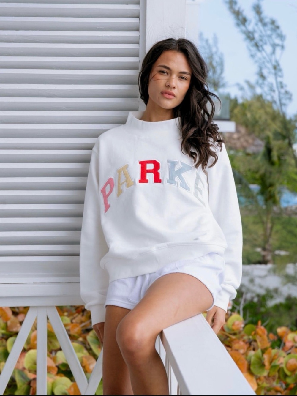 Parke White Multicolor Logo Crewneck Sweatshirt - Picture 3 of 3